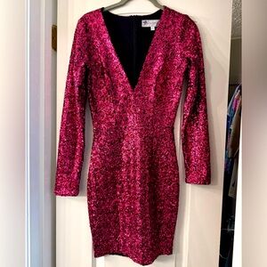 Dress the Population Bridget Sequin V-Neck Bodycon Dress